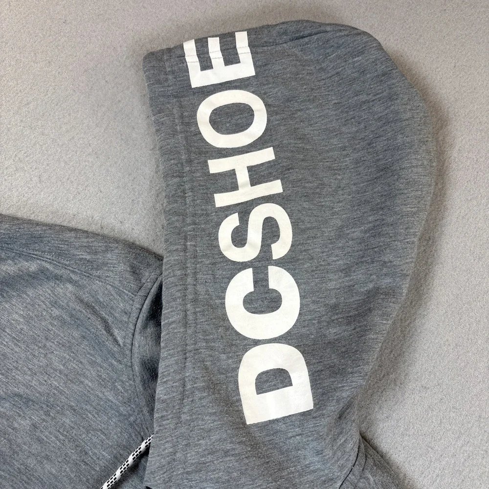DC Shoes Hoodie Small Gray Heather Fleece‎ Inside Logo Sweatshirt
